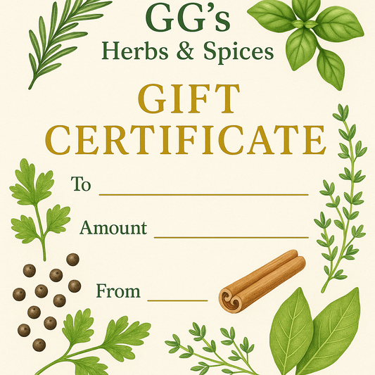 GG's Herbs & Spices Gift Certificate